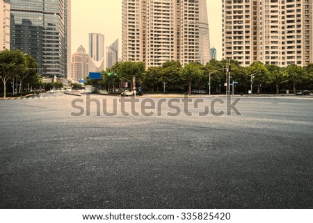 The century avenue of street scene in shanghai Lujiazui,China
