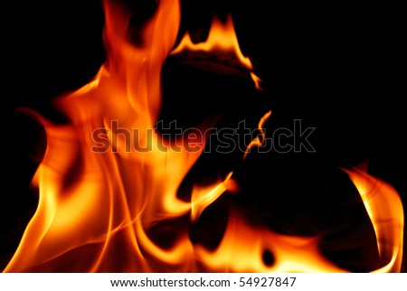 Fire isolated on black background, the more inflammatory material flame pictures in my home page