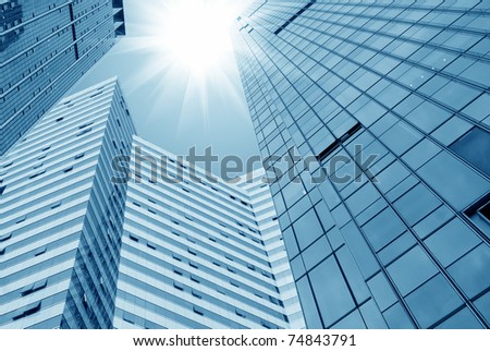 Glass wall of office buildings