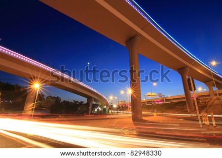 Beautiful overpass in the night
