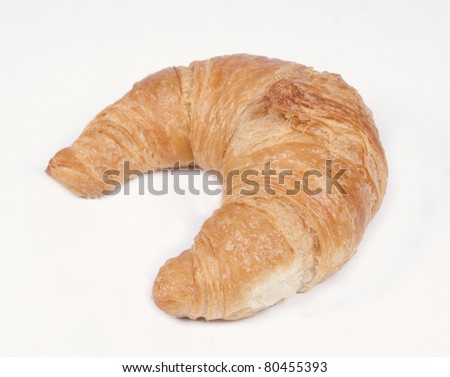 Appetizing croissants on a white background