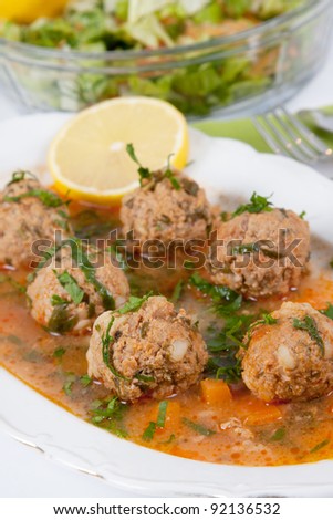 Spanish meatballs with lemon sauce