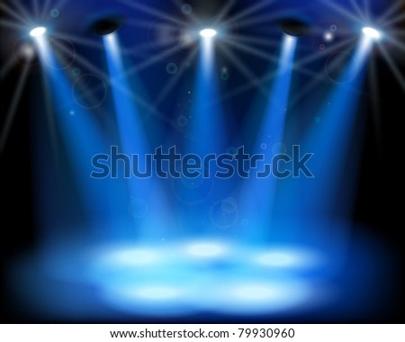 Stage lights. Vector illustration.