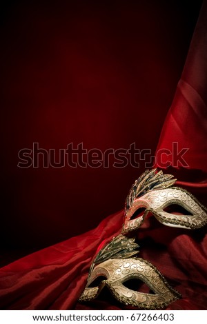 Carnival Mask on red dark background
