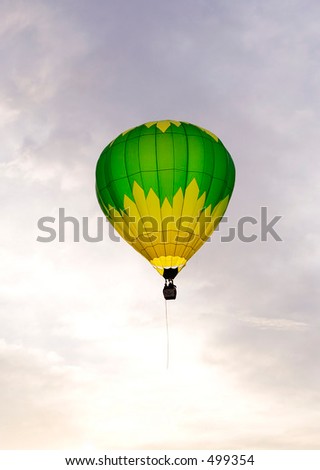 Hot air ballooning on a calm morning.