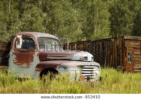 An abandoned truck left to the forces of nature.