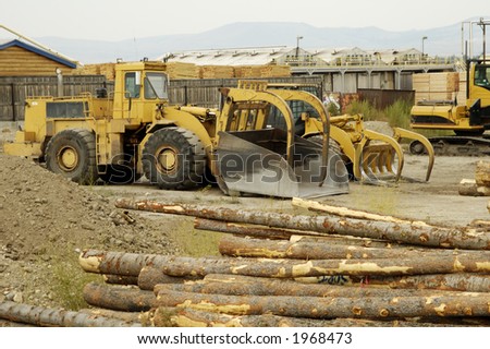 Lumber being processed at a forest products sawmill.