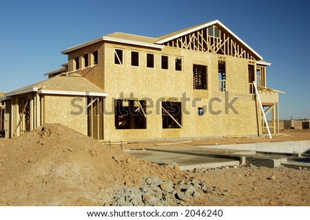 Details of new home construction in a new residential development in Arizona.