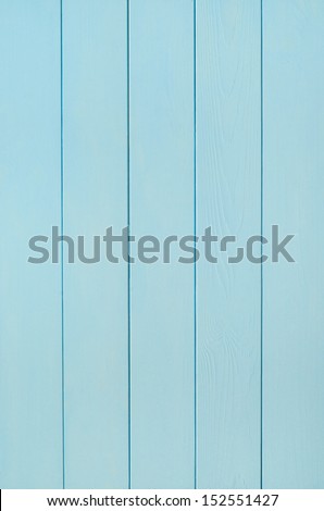 Photograph of a tongue and grooved wood plank panel, painted in a pale cool blue.