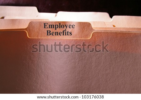 folders with Employee Benefits text