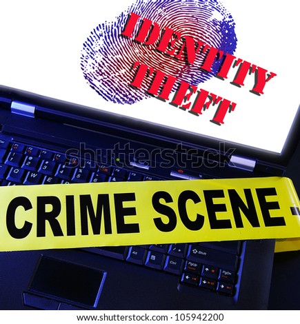 laptop fingerprint with Identity Theft text
