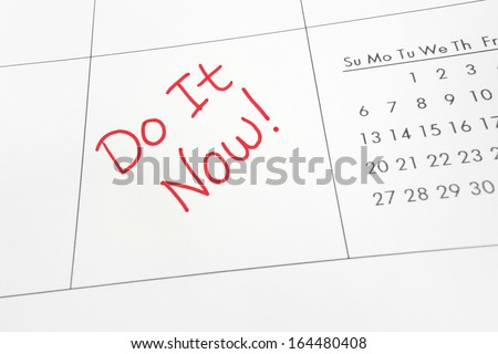 Calendar with Do It Now text in red
