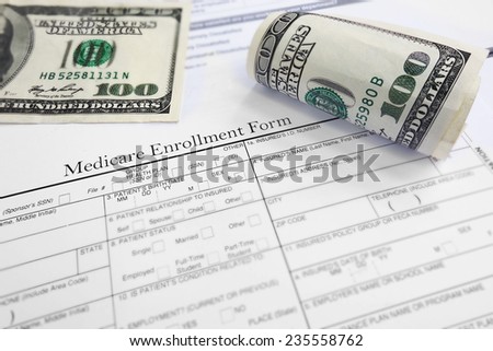 Medicare enrollment form and cash