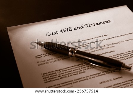 Last Will and Testament document and pen