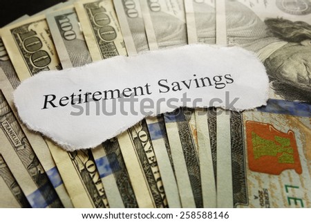 Retirement Savings paper scrap on cash