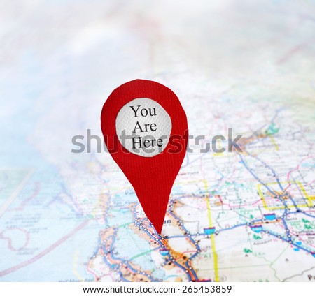 You Are Here locator symbol on a map