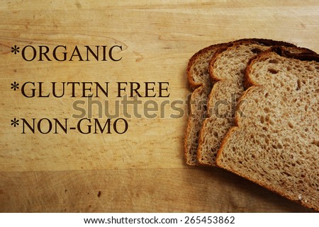whole wheat bread with organic, gluten free, and non-gmo text