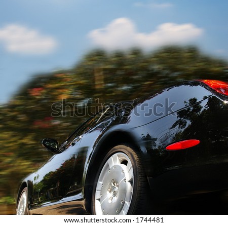 Sports car in motion