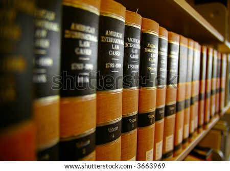Law books in a row(shallow dof)