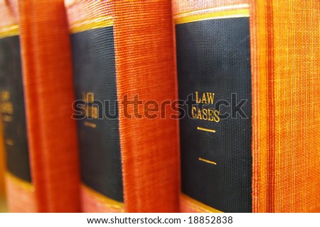 closeup of law books on shelf