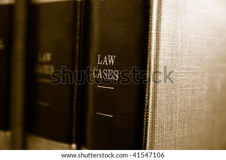 Closeup of law books on a shelf