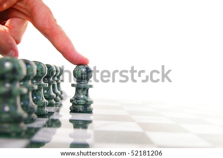 Chess piece moving forward on the board