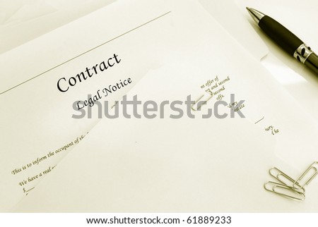 legal contract and file folders
