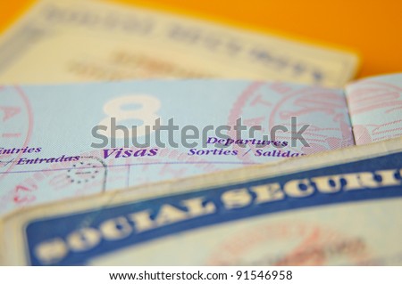 closeup of US government resident legal documents