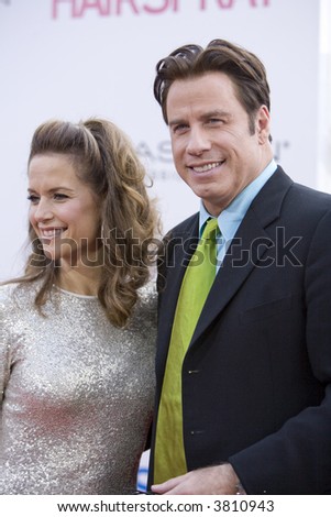 7-10-07 Celebrity couple John Travolta and Kelly Preston at the Hairspray Premiere in Westwood