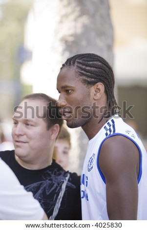 WESTWOOD, CA - JULY 20:  Chelsea Football Club (soccer player), Didier Drogba, at UCLA during practice.