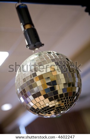 Close up of a mirror covered Disco Ball