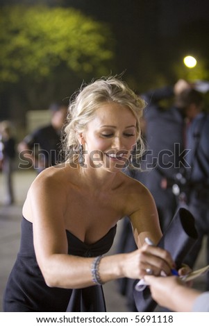 SEPTEMBER 27, WESTWOOD:  Celebrity Chrstine Taylor meeting fans and signing autographs at the premiere of \