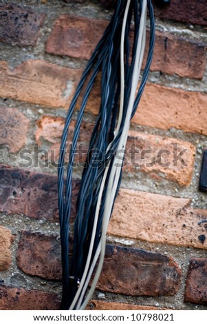 Close up of a bunch of wires and cables.