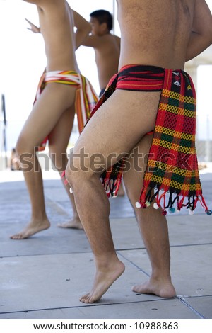 Dancers performing an Igorot cultural dance from the Philippines.