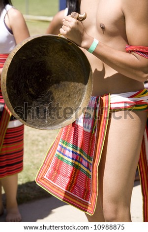 Dancers performing an Igorot cultural dance from the Philippines.
