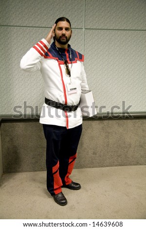 LOS ANGELES - JULY 5: Anime fan portraying an officer from 