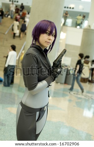 LOS ANGELES - JULY 5:  Anime fan portraying \'Motoko Kusanagi\' from \'Ghost in the Shell\' at the 20008 Los Angeles Anime Expo at the LA Convention Center.