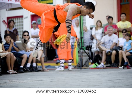 LOS ANGELES CHINATOWN, CA - SEPT 14:  Martial arts group, 