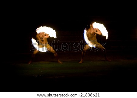 Fire Dancers at a Hawaiian show.