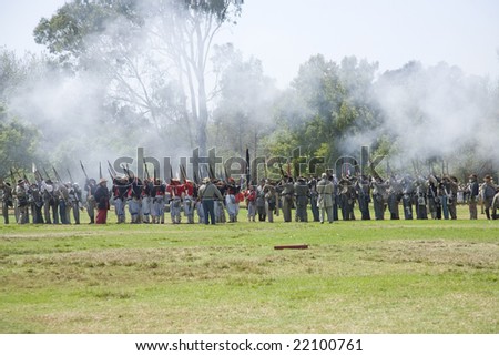 HUNTINGTON BEACH, CA - AUGUST 30:  Civil war re-enactors clearing their guns after the battle. The annual \'Civil War Days\' brings together enthusiasts from all over the state. Taken at the 2008 event.