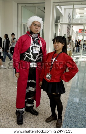 LOS ANGELES - JULY 5: Anime fans in costume at Anime Expo July 5th, 2008 in Los Angeles. Anime Expo is the nation\'s largest Japanese animation fan convention.