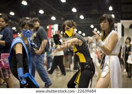 LOS ANGELES - JULY 5: Anime fans in costume portraying characters from 'Mortal Kombat' at Anime Expo July 5th, 2008 in Los Angeles. Anime Expo is the nation's largest Japanese anime fan convention.