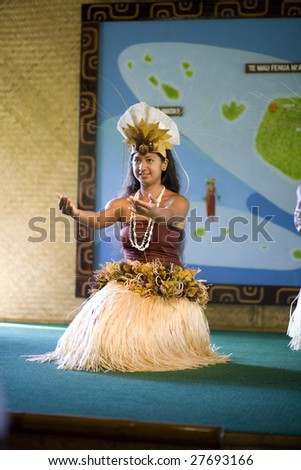 LA\'IE, HI - JULY 26: Tahitian student performs a cultural dance in the Polynesian Cultural Center (PCC) July 26, 2008 in La\'ie, Hawai\'i. The PCC is Hawai\'i top paid attraction, and supports BYU students.
