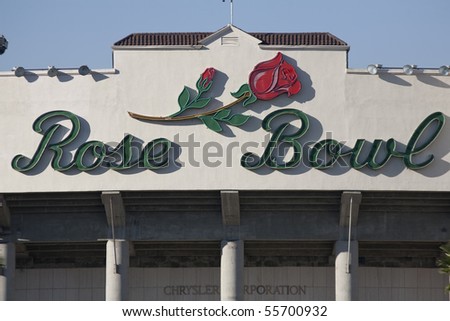 PASADENA, CA - OCTOBER 17: The world famous Rose Bowl football stadium on October 17, 2009 in Pasadena, CA.  It is home to the UCLA Bruins and an NCAA tournament bowl.