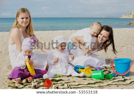 happy mother and children. stock photo : happy mothers