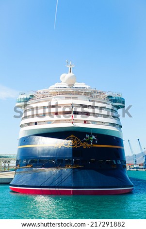 SEPTEMBER 8, 2014: Cruise liner Disney Magic at Port of Malaga, Spain