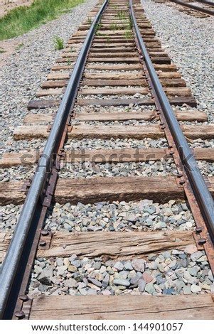 Tracks on a narrow gauge railroad