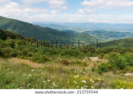 Mountain Vista from Timber Hollow Overlook, Skyline Drive, Shenandoah National Park, Virginia