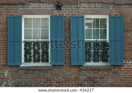Window treatment, historic home, Savannah, Georgia