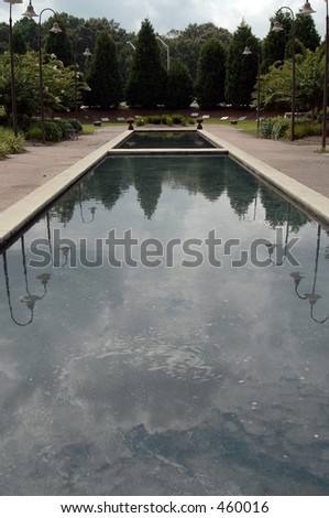 Reflecting pool, memorial garden, Mighty Eighth Air Force Museum, Savannah, Georgia